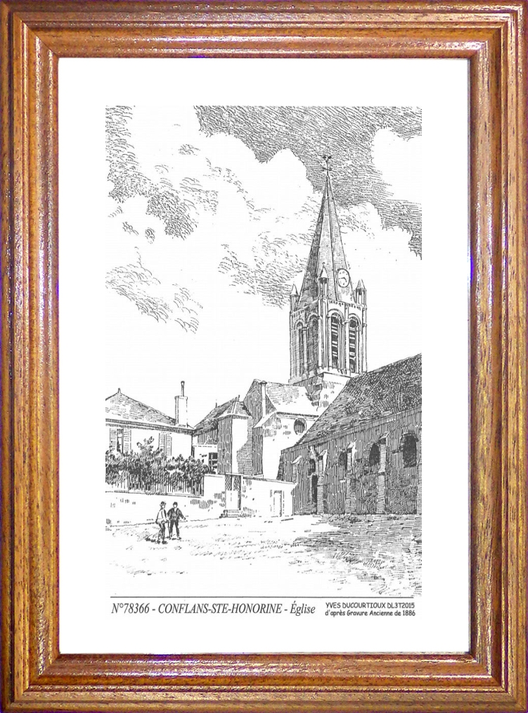 N 78366 - CONFLANS STE HONORINE - église (d'aprs gravure ancienne)