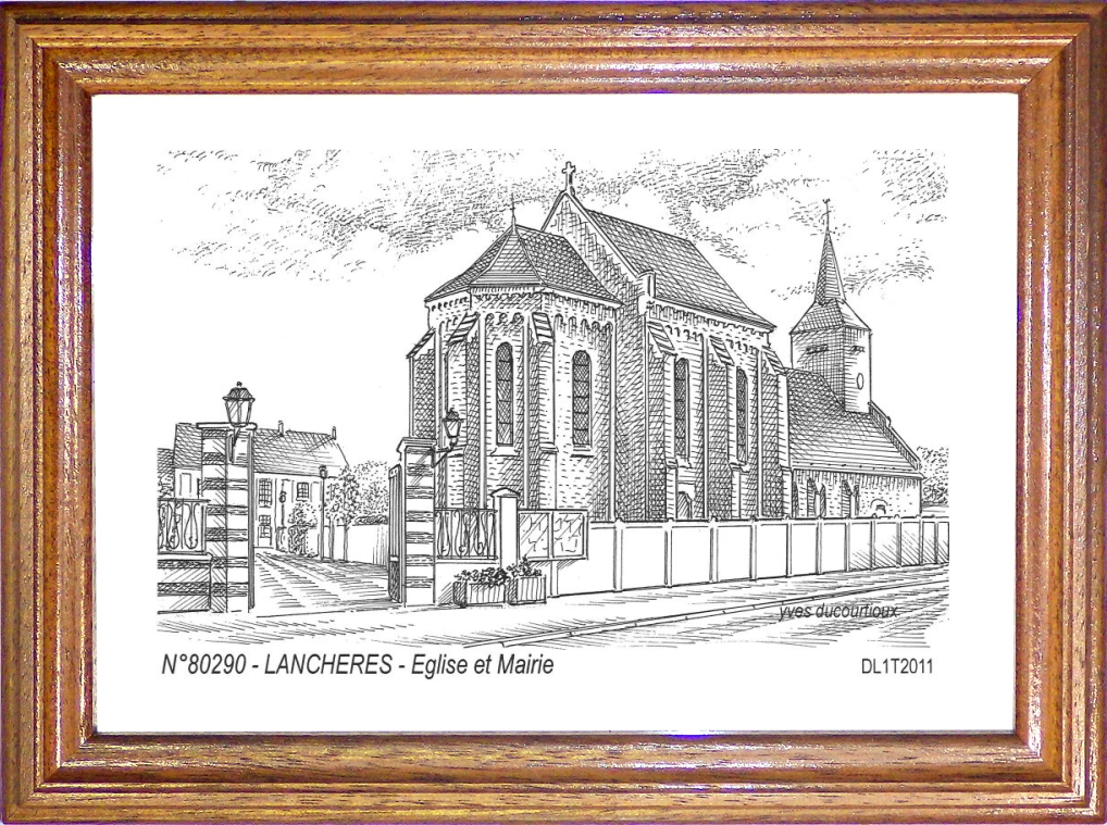 N 80290 - LANCHERES - église et mairie