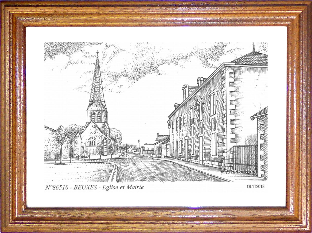 N 86510 - BEUXES - église et mairie