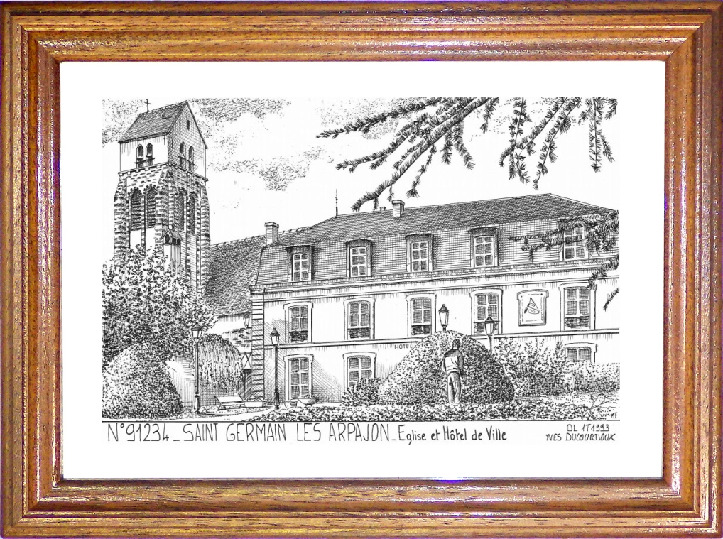 N 91234 - ST GERMAIN LES ARPAJON - église et hôtel de ville